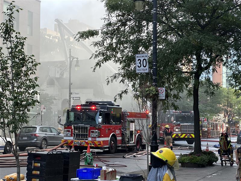 Breaking: SPVM Launches Investigation into Mysterious Blaze at Central Montreal Tower